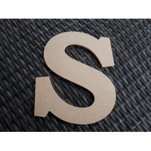 Letter S (chocoladeletter) 6 mm MDF / 20 cm